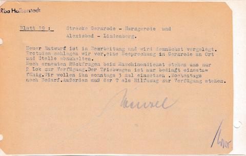 Wortlaut des Schreibens vom Reichsbahnamt Halberstadt an die RBD vom 2. Mai1951