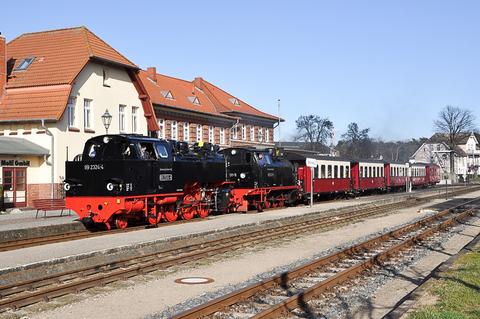 Probefahrt der Lok 99 2324-4 am 15. März 2017, aufgenommen in Kühlungsborn West.