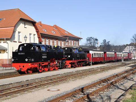 Probefahrt der Lok 99 2324-4 am 15. März 2017, aufgenommen in Kühlungsborn West.