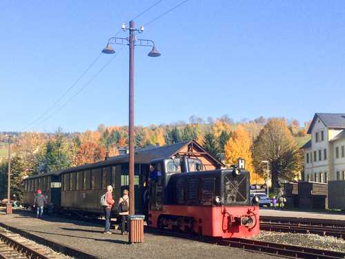 Am 31. Oktober/1. November zog 199 009-2 öffentliche Personenzüge zwischen Steinbach und Jöhstadt.
