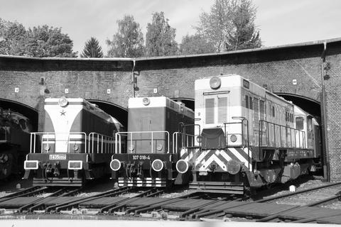 Während 107 018-4 nach der Frühjahrsausstellung wieder nach Gotha fuhr, blieben T435.0554 und „107 513-4“ im Eisenbahnmuseum Schwarzenberg.