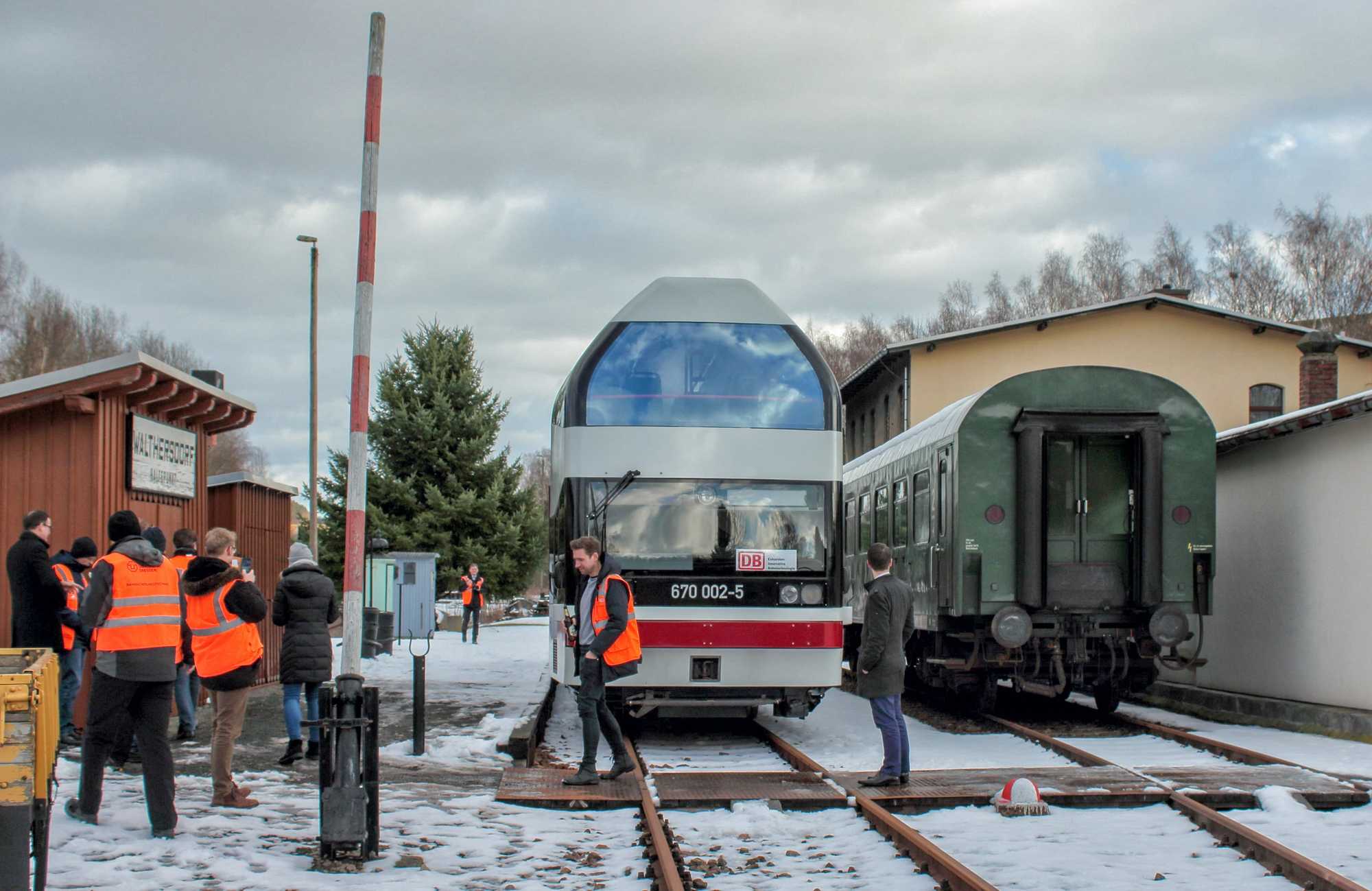 Gäste vom DB-Konzern am 16. Februar 2018 im Eisenbahnmuseum Schwarzenberg.