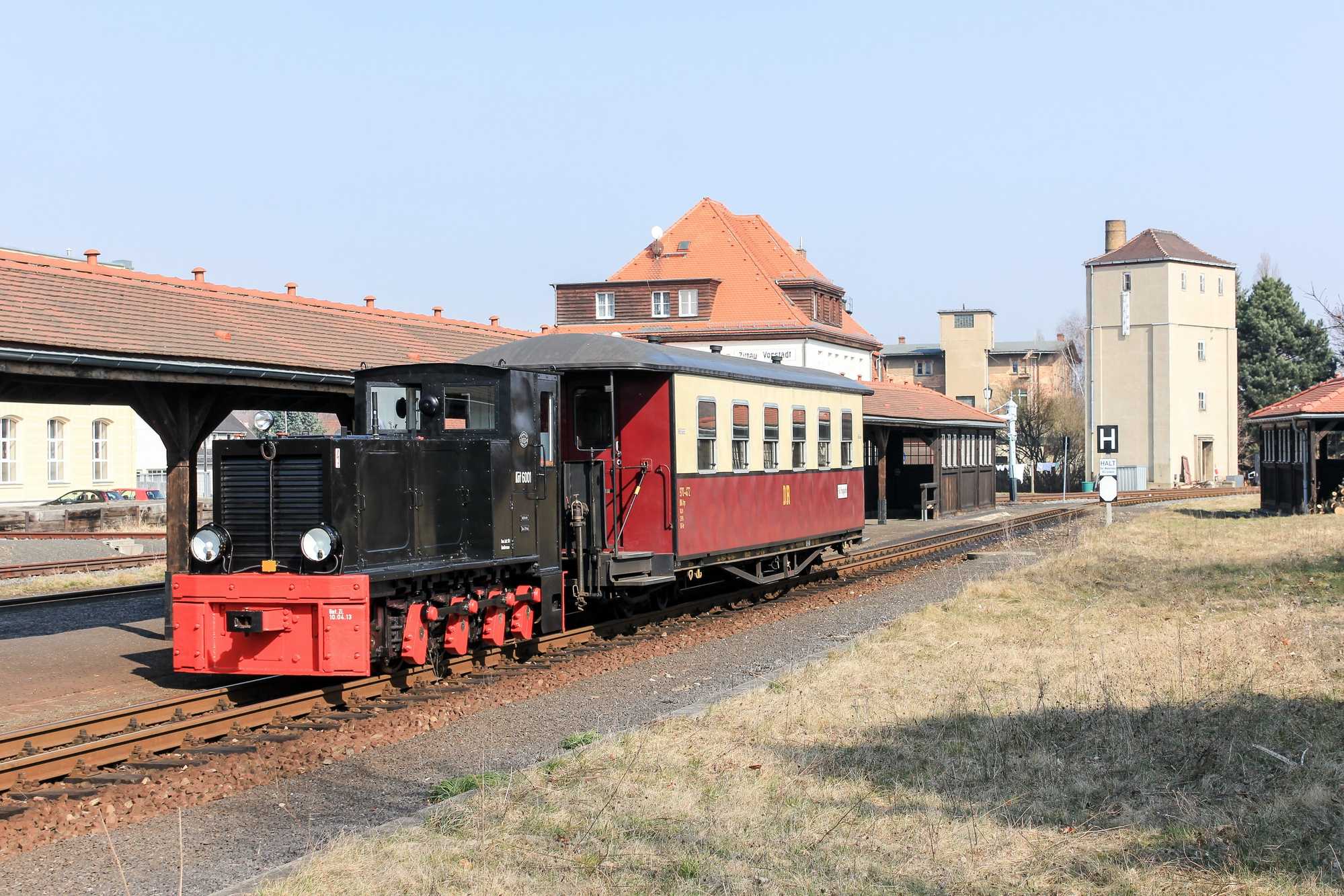 Köf 6001 war am 21. März 2015 mit einem Sonderzug auch in Zittau Vorstadt.