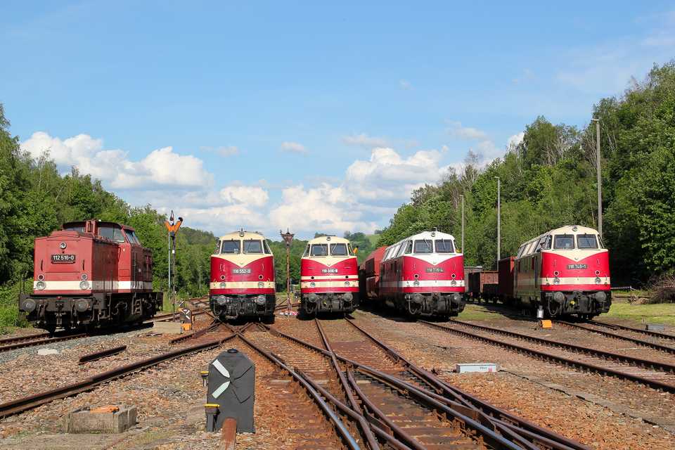 V180-Parade bei den 27. Schwarzenberger Eisenbahntagen am 1. Juni 2019