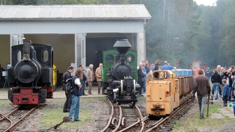 Natürlich waren Anfang Oktober auch die Dampflokomotiven in der Herrenleite ausgestellt.