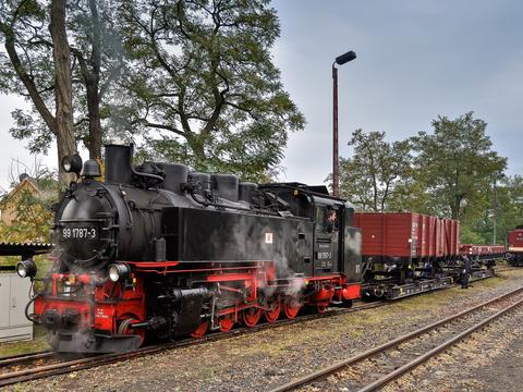 Für einen Fotogüterzug schob 112 331-4 Regelspurwagen im Bahnhof Zittau auf die schmalspurigen Rollwagen – eine einst alltägliche Arbeit, die Joachim Jehmlich am 10. Oktober 2014 noch einmal beobachten konnte.