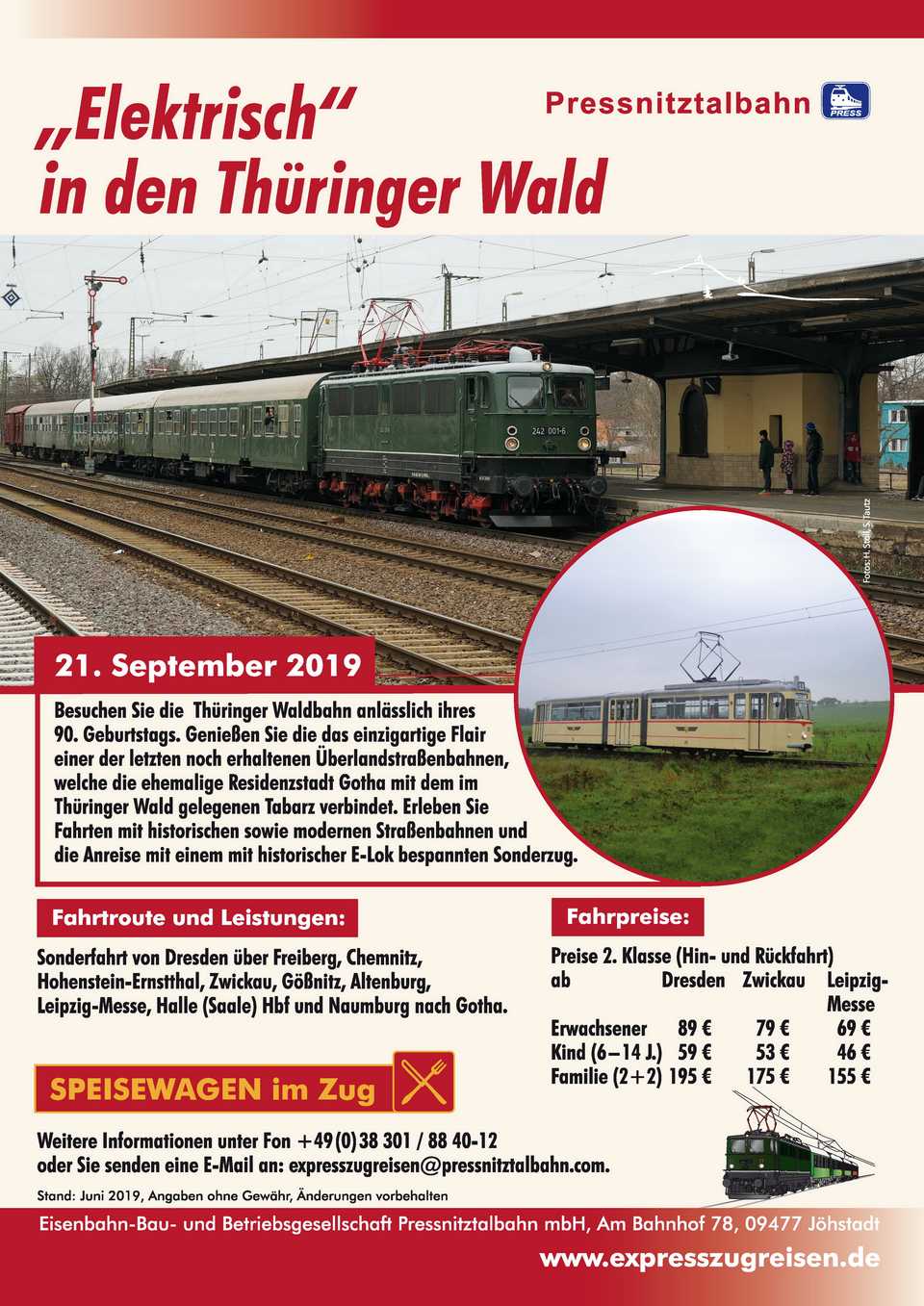 Veranstaltungsankündigung: 21. September 2019: „Elektrisch“ in den Thüringer Wald