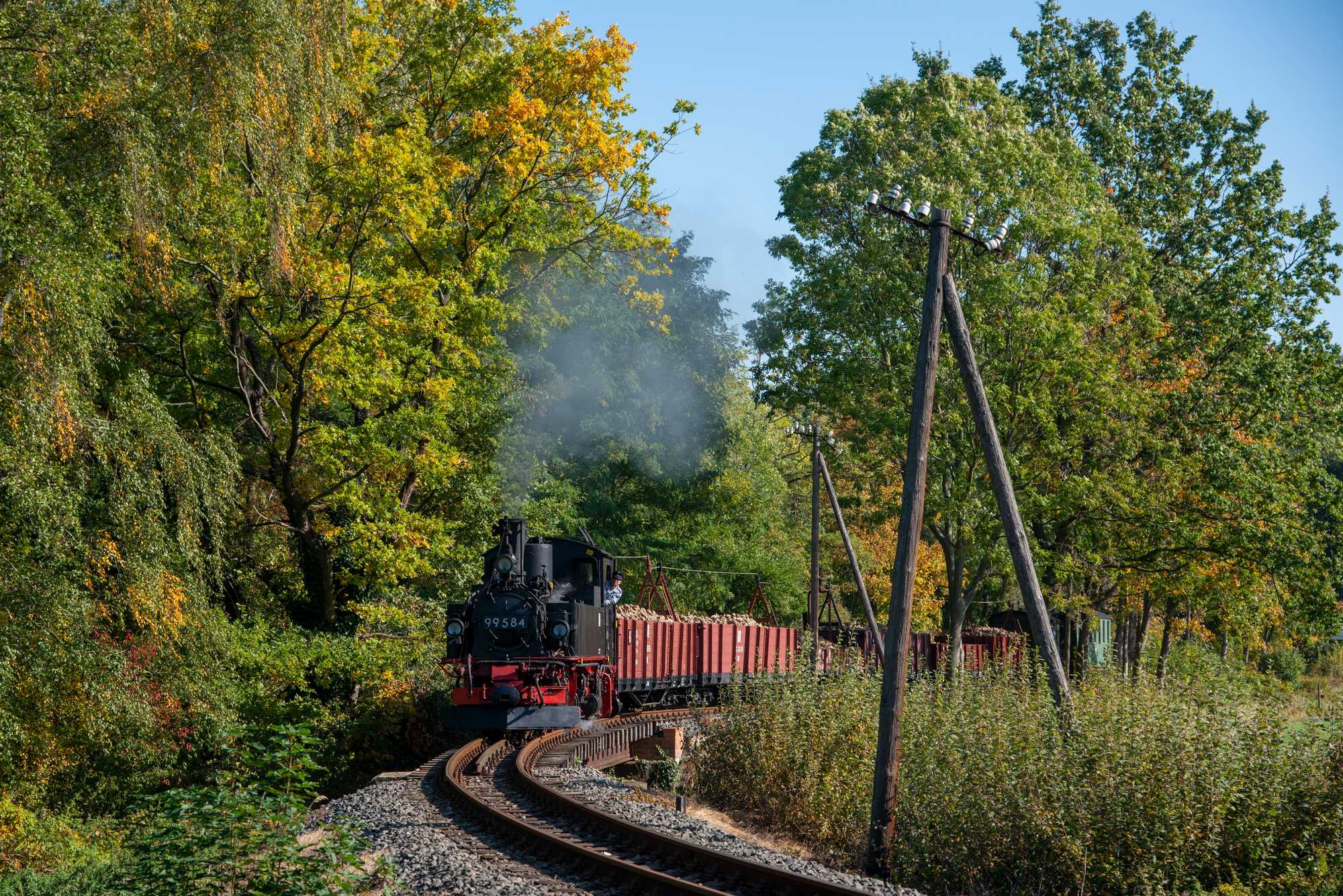 Ein außergewöhnlicher Höhepunkt dieses Jahres war die Fotofahrt eines Rübenzuges am 13. Oktober 2019 in Mügeln. Detlef Schmelzer fotografierte den Zug zwischen Oschatz Süd und Altoschatz-Rosenthal.