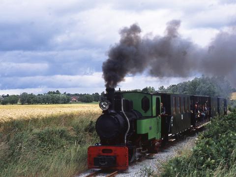Die zweiachsige Dampflok war zuletzt leihweise in Schwichtenberg genutzt worden. Neben drei geschlossenen Sitzwagen verfügt die Stiftung Deutsche Kleinbahn auch über einen Sommerwagen mit offenen Seitenwänden.