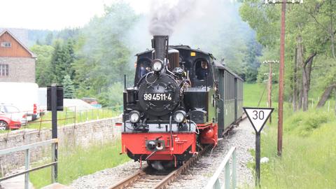 99 4511-4 kehrte zu Pfingsten wieder in den Einsatzbestand der Preßnitztalbahn zurück.