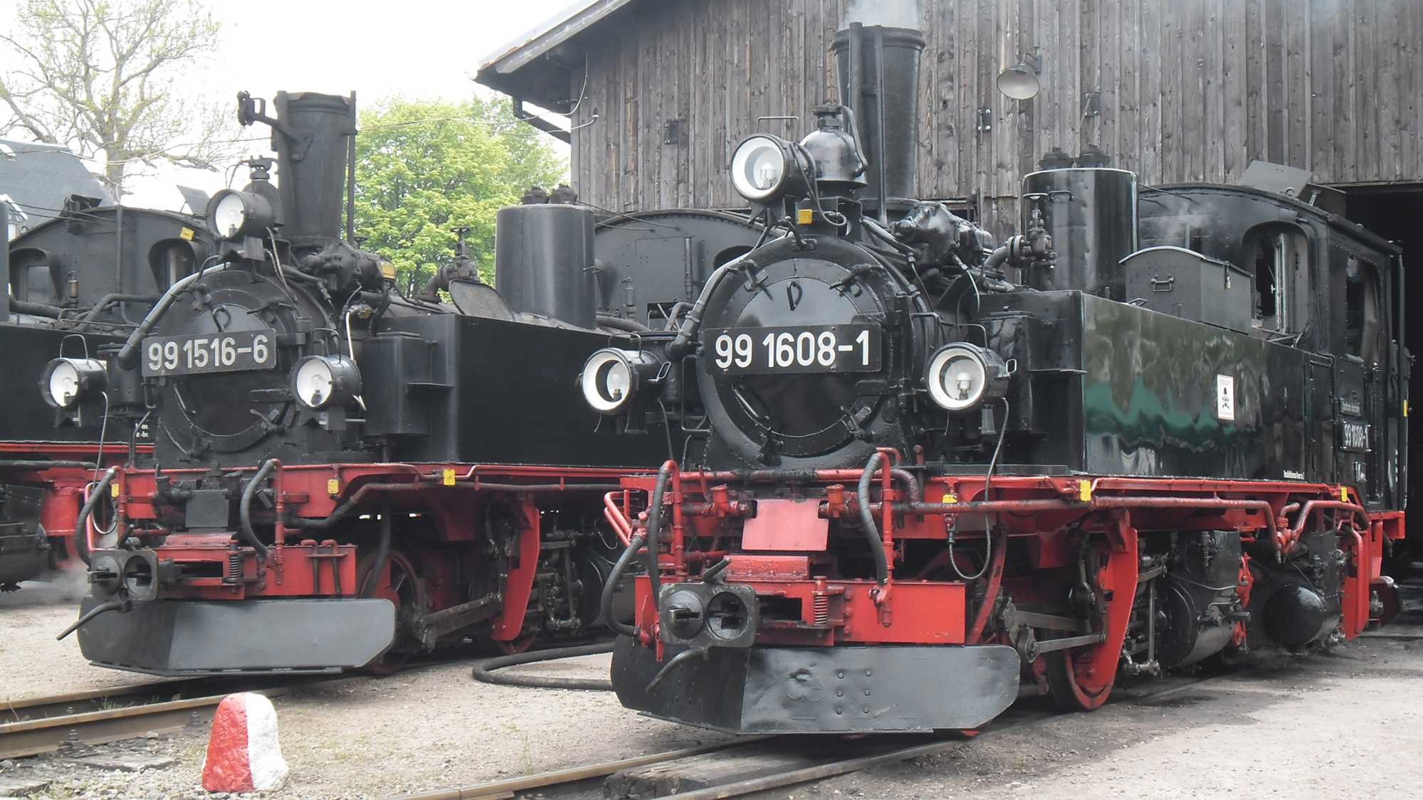 99 608 war Mitte Mai erstmals bei der Museumsbahn Schönheide zu Gast.