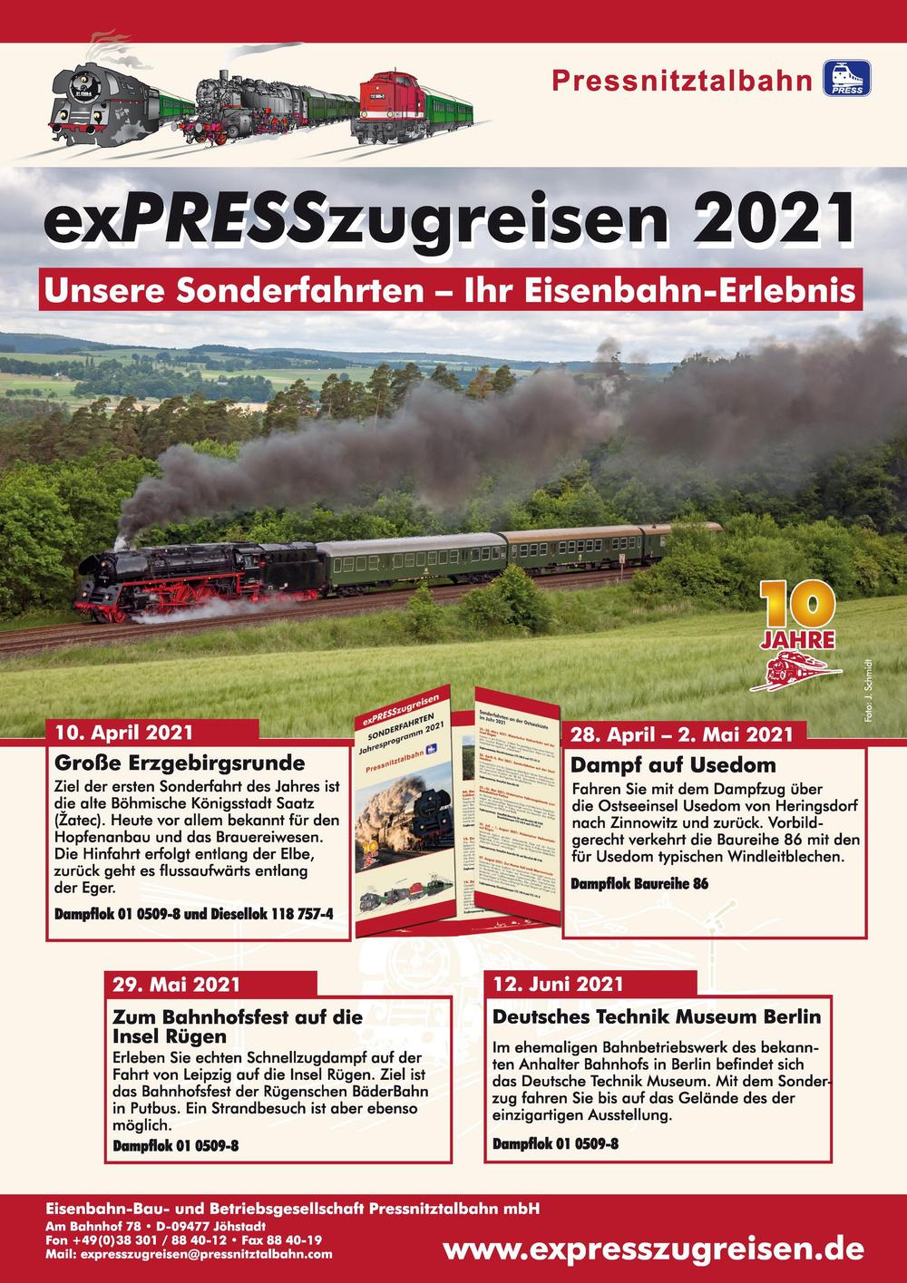 exPRESSzugreisen 2021: Unsere Sonderfahrten - Ihr Eisenbahn-Erlebnis