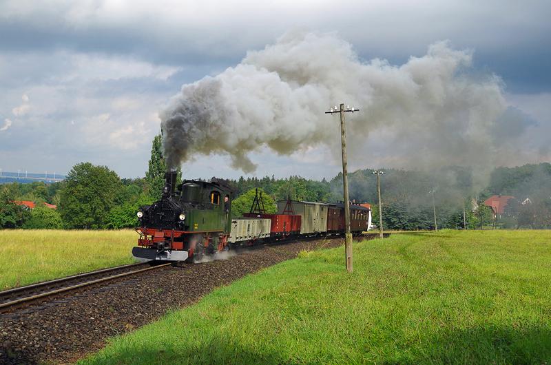 Der Güterzug bei einer Fotoveranstaltung am 31. August in Jonsdorf.