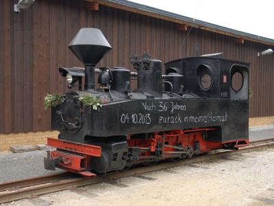 Anfang Oktober ist 99 3315 von der Dampfkleinbahn Mühlenstroth aus Gütersloh zur Waldeisenbahn Muskau zurückgekehrt, hier am 6. Oktober im Betriebshof in Weißwasser.