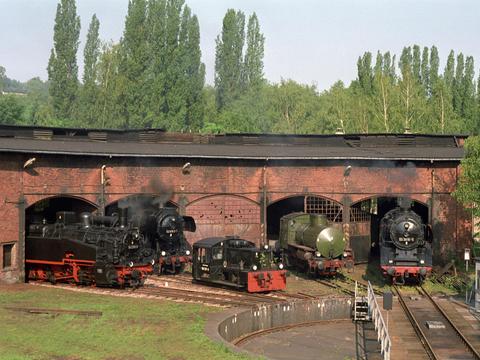 Als 1993 die 1. Schwarzenberger Eisenbahntage stattfanden, stand dem VSE noch die Sanierung des Lokschuppens bevor. Mit 94 2105, 52 8183, 100 537, der B-fl sowie 50 3616 gab es allerdings bereits eine große Fahrzeugvielfalt.