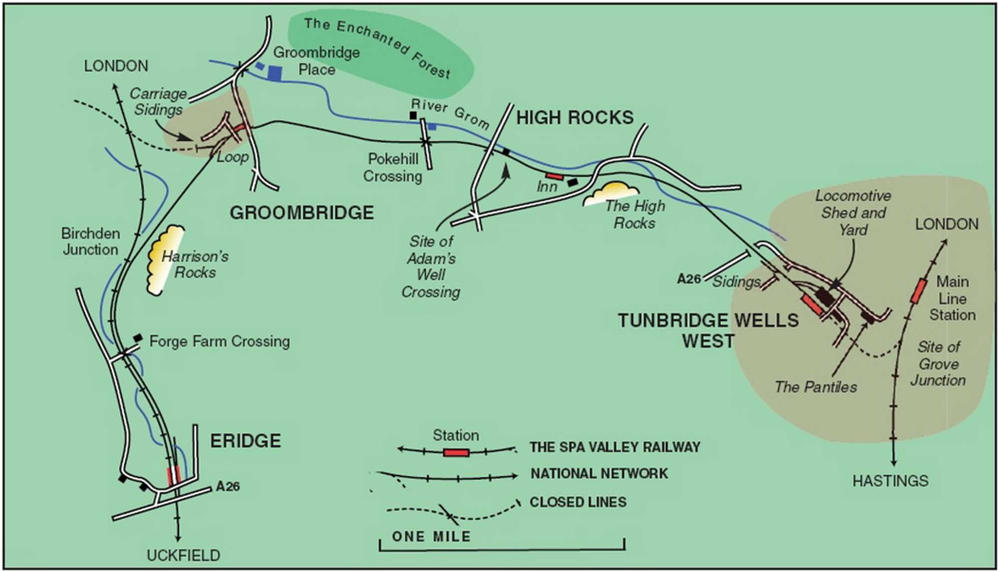 Karte: Webseite der Spa Valley Railway