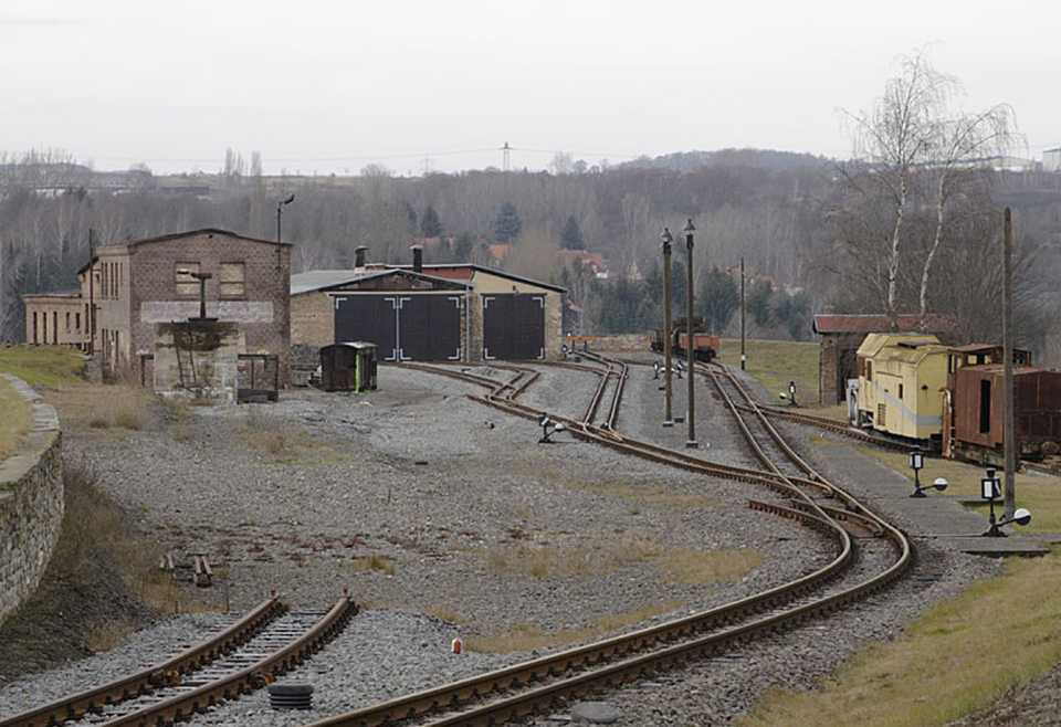 Blick auf den Bahnhof Hettstedt Kupferkammerhütte.