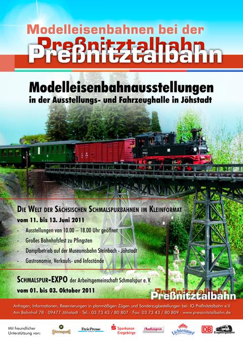 Veranstaltungsankündigung: 11.-13. Juni: Modellbahnausstellung in der Ausstellungs- und Fahrzeughalle der Preßnitztalbahn