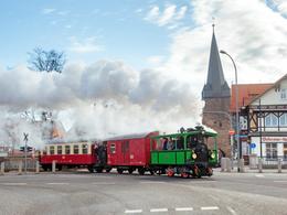 Nach ihrer Aufarbeitung in Meiningen absolvierte die 134-jährige Dampflok "Laura" der Chiemsee-Bahn in Wernigerode Probefahrten. Dabei fotografierte sie Dirk Bahnsen am 18.3.2021 am Westerntor.