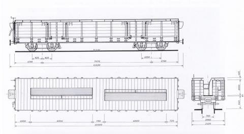 Typenskizze des Zillertalbahnwagens B4 46 – Abdruck mit freundlicher Genehmigung von Dr. Markus Strässle