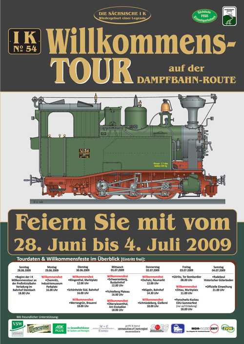 Tourdaten zur Willkommenstour vom 28. Juni bis 4. Juli durch Sachsen.