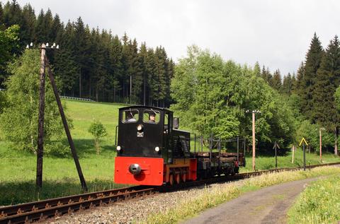 Ns4 199 007 am 23. Mai mit einer Übergabe kurz vor dem Bahnhof Schmalzgrube.