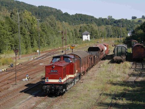 Am 13.9.2008 besuchten uns die Ostsächsischen Eisenbahnfreunde aus Löbau mit ihrer 112 331. Für die Fotofreunde wurde dabei noch eine Bespannung unseres Museumsgüterzugs organisiert.