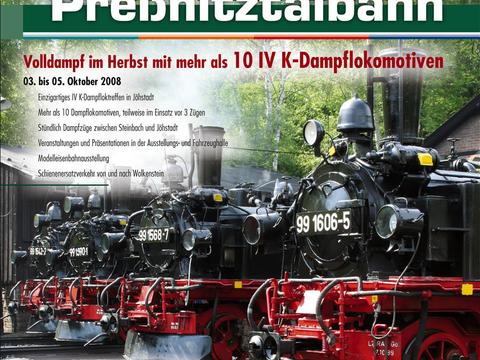 Veranstaltungsanklündigung 3. bis 5. Oktober 2008: Volldampf im Herbst mit mehr als 10 IV K-Dampflokomotiven