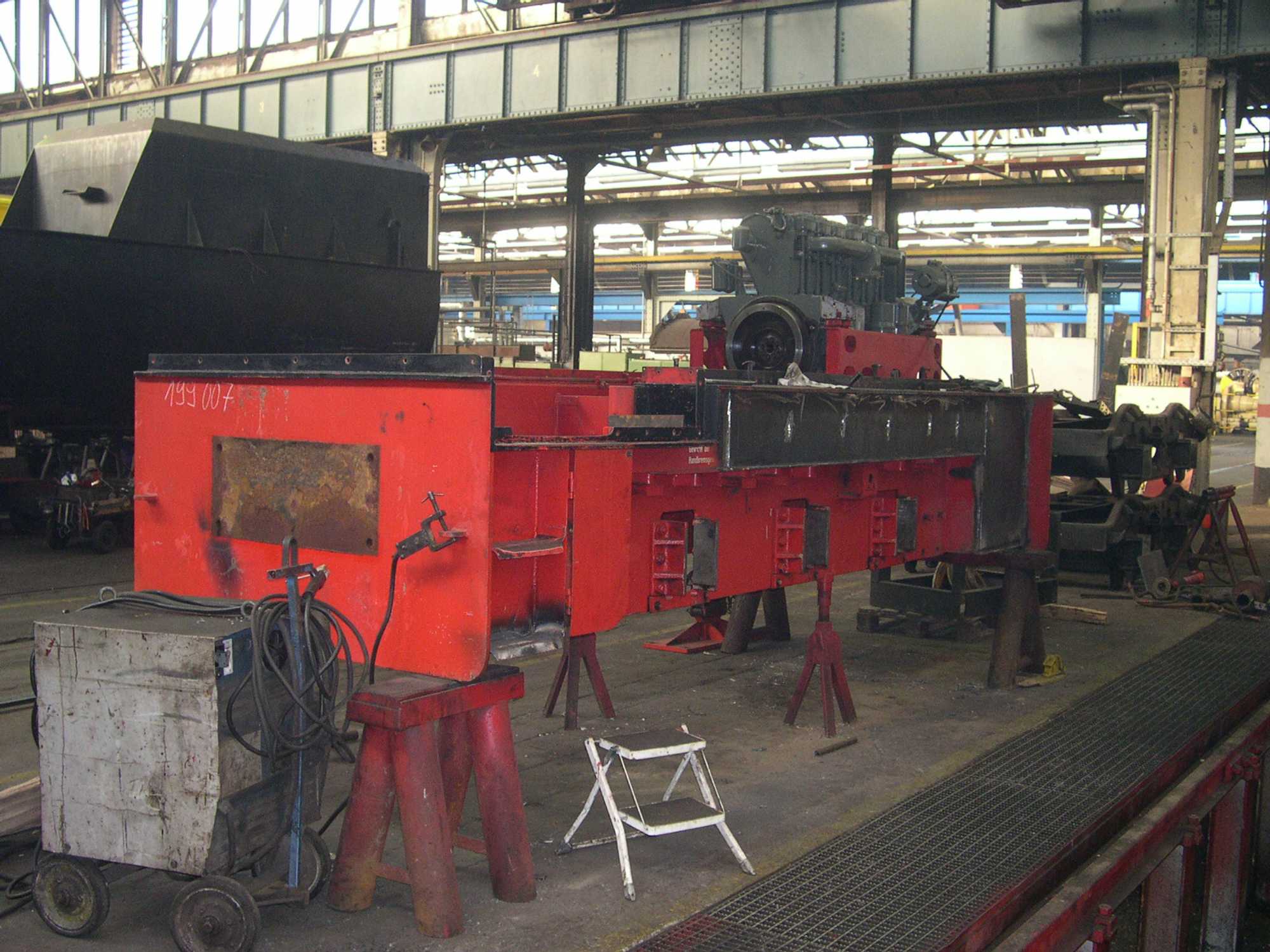 Rahmen von Diesellok 199 007-6 im Dampflokwerk Meiningen.