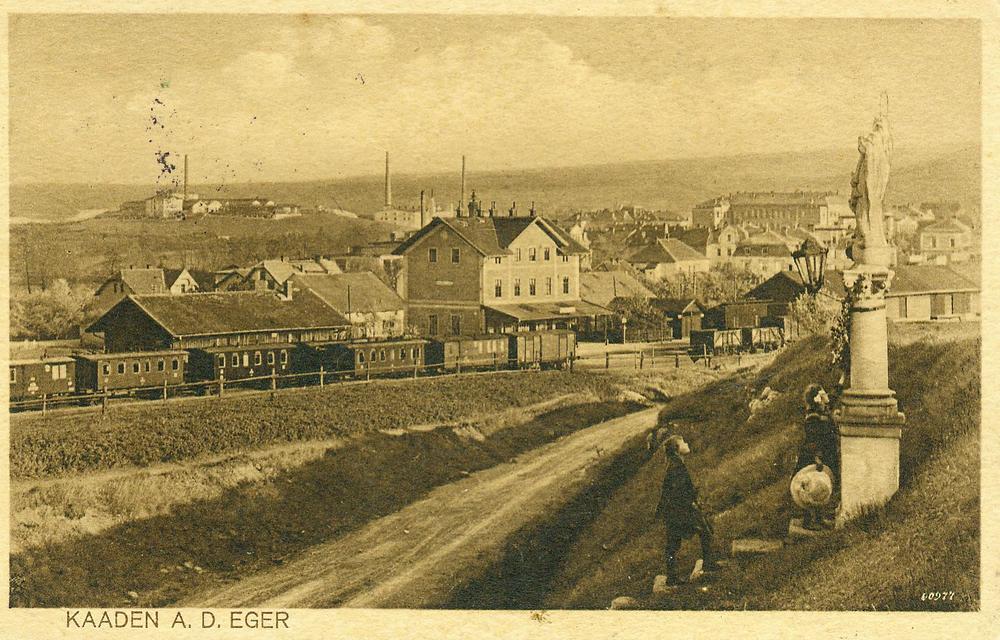 Ansicht des Bahnhof Kaaden (Kadan) aus dem Jahr 1914.