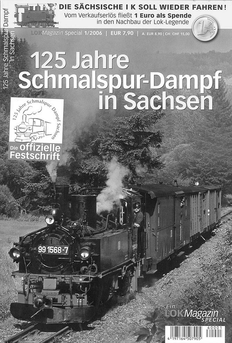 Cover Broschüre „125 Jahre Schmalspur-Dampf in Sachsen“