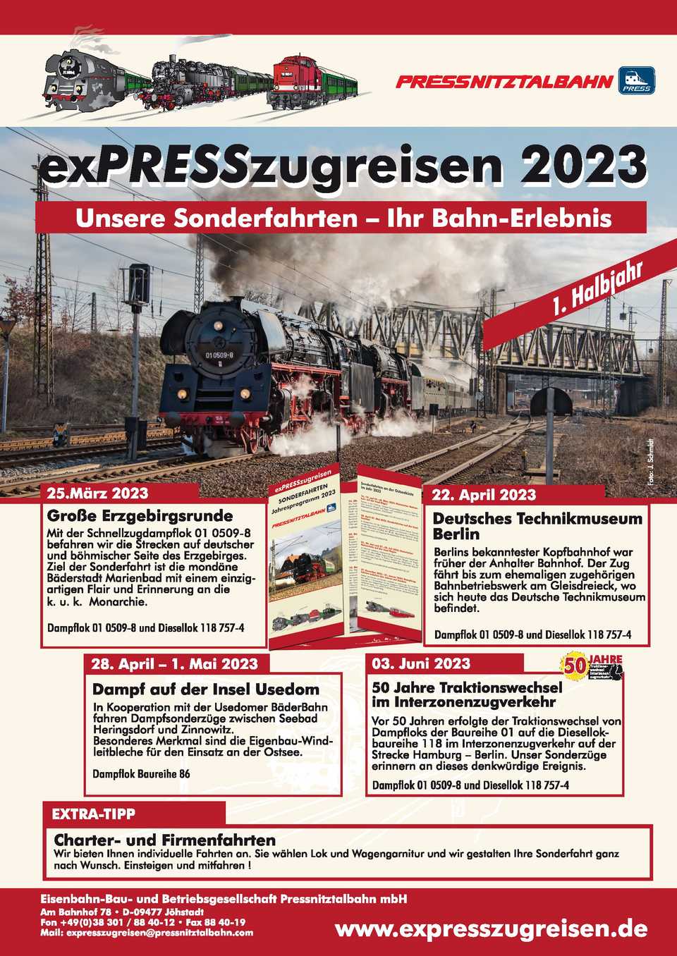 Veranstaltungsankündigung: exPRESSzugreisen 2023: Unsere Sonderfahrten - Ihr Bahn-Erlebnis