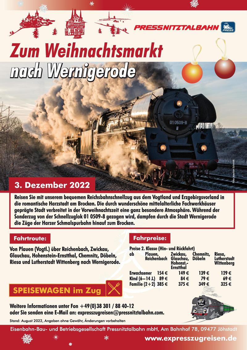Veranstaltungsankündigung 3. Dezember 2022: Zum Weihnachtsmarkt nach Wernigerode