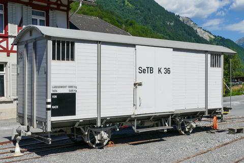 Güterwagen K 36 am 3. Juli 2022 in Elm.