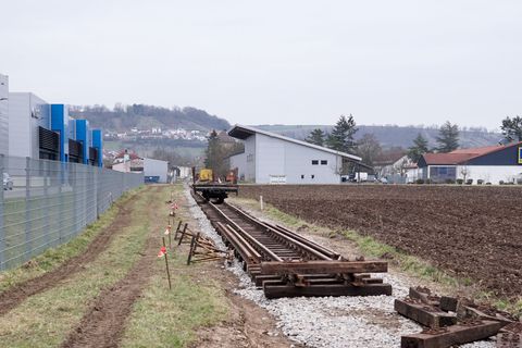 Das neue Streckenende der Jagsttalbahn in Dörzbach.