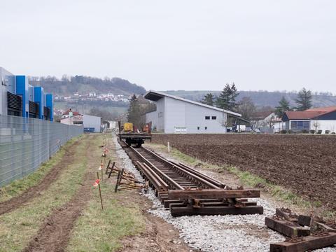 Das neue Streckenende der Jagsttalbahn in Dörzbach.