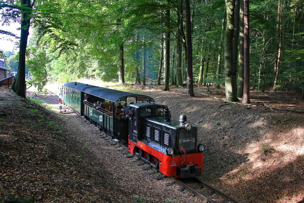 Neben der vereinseigenen V10C 199 041-5 war am Wochenende 24./25. September auch die schwarz/rot lackierte V10C 199 051-4 der Museumsbahn Schönheide in Magdeburgerforth als Gastfahrzeug im Einsatz.
